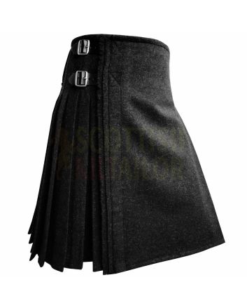 Scottish Black Wool Kilt for Men in USA by Scottish Kilt Tailor