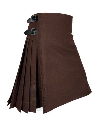 Scottish Brown Wool Kilt for Men in USA by Scottish Kilt Tailor