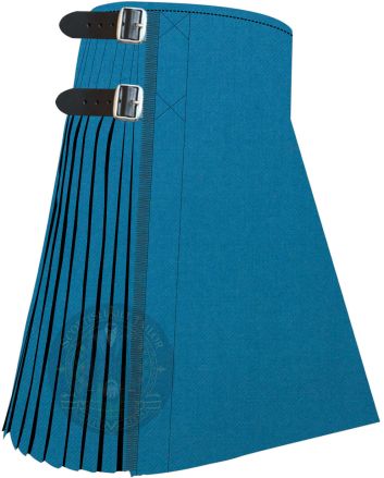 plain blue pleated kilt