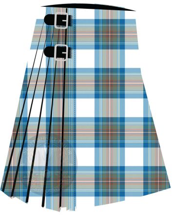 Stewart Dress Blue Muted Tartan Kilt