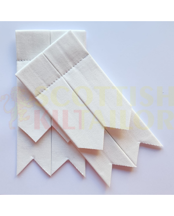 White Cotton Kilt Flashes, White color for Male
