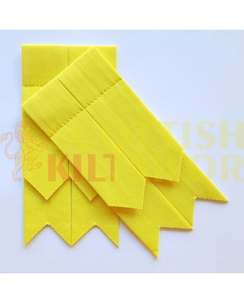 Yellow Cotton Kilt Flashes, Black color for Male