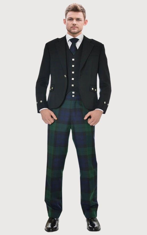 Modern kilt outfit with tailored jacket