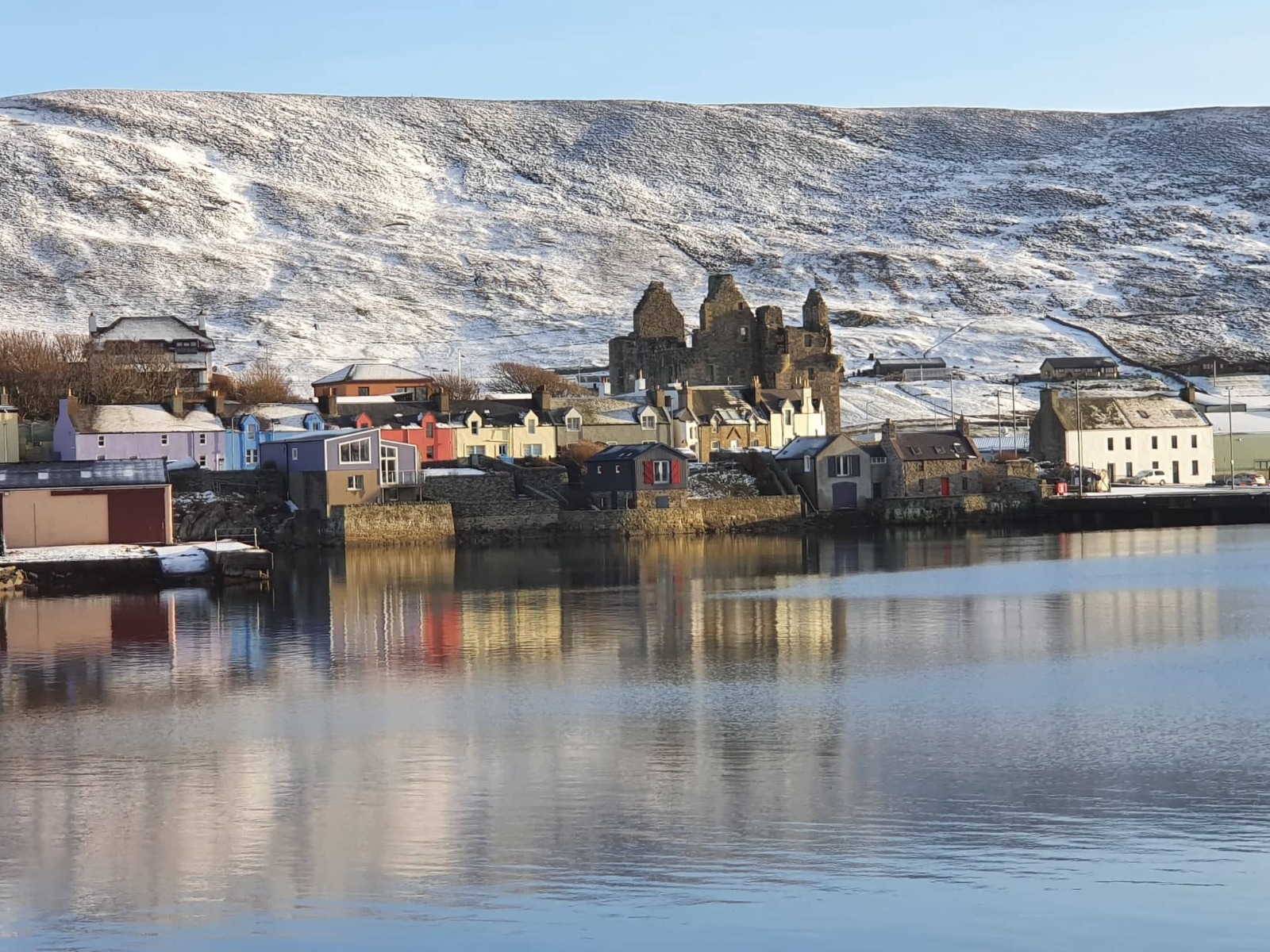 Winter scenery in Shetland Islands near Lerwick